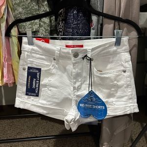 White HH Jean Shorts